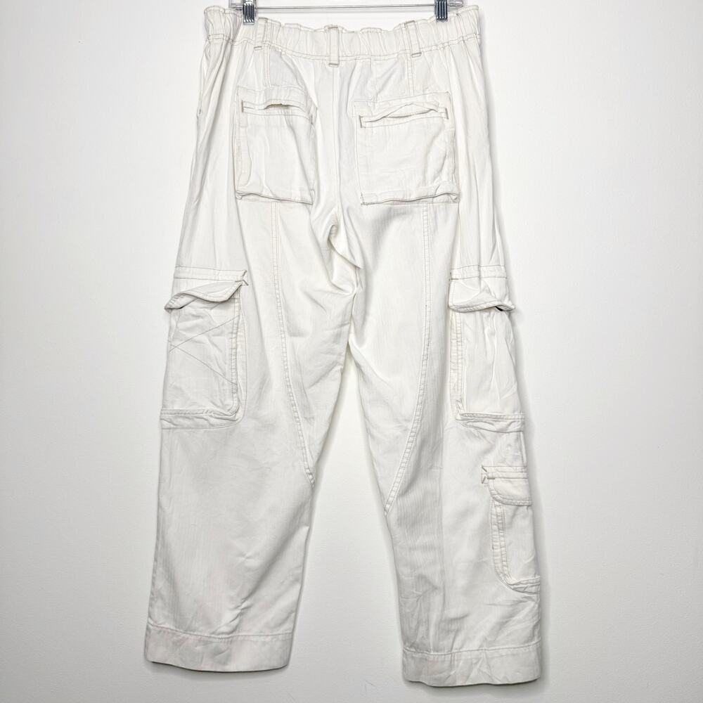 Free People Tahiti Pull On Cargo Pants Tofu White Utility Boho Medium - Picture 8 of 12